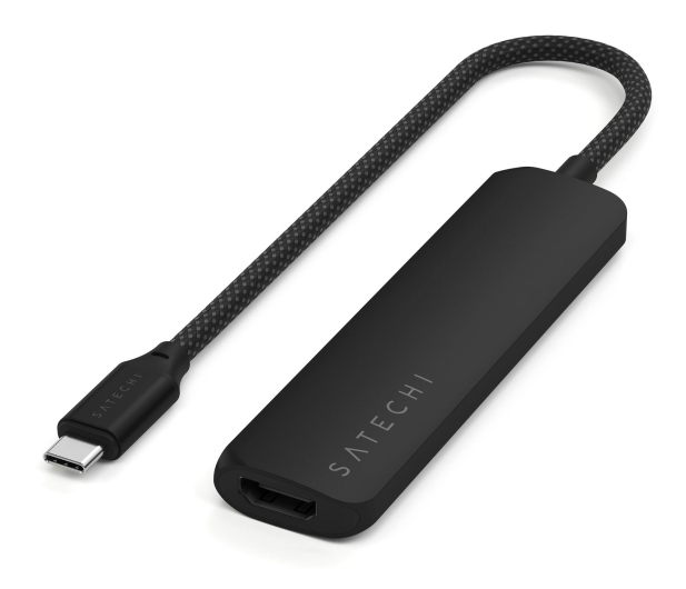 Satechi 4-in-1 USB-C Slim Multiport Adapter 4K USB-C, czarny STP4SK - 1358262 - zdjęcie